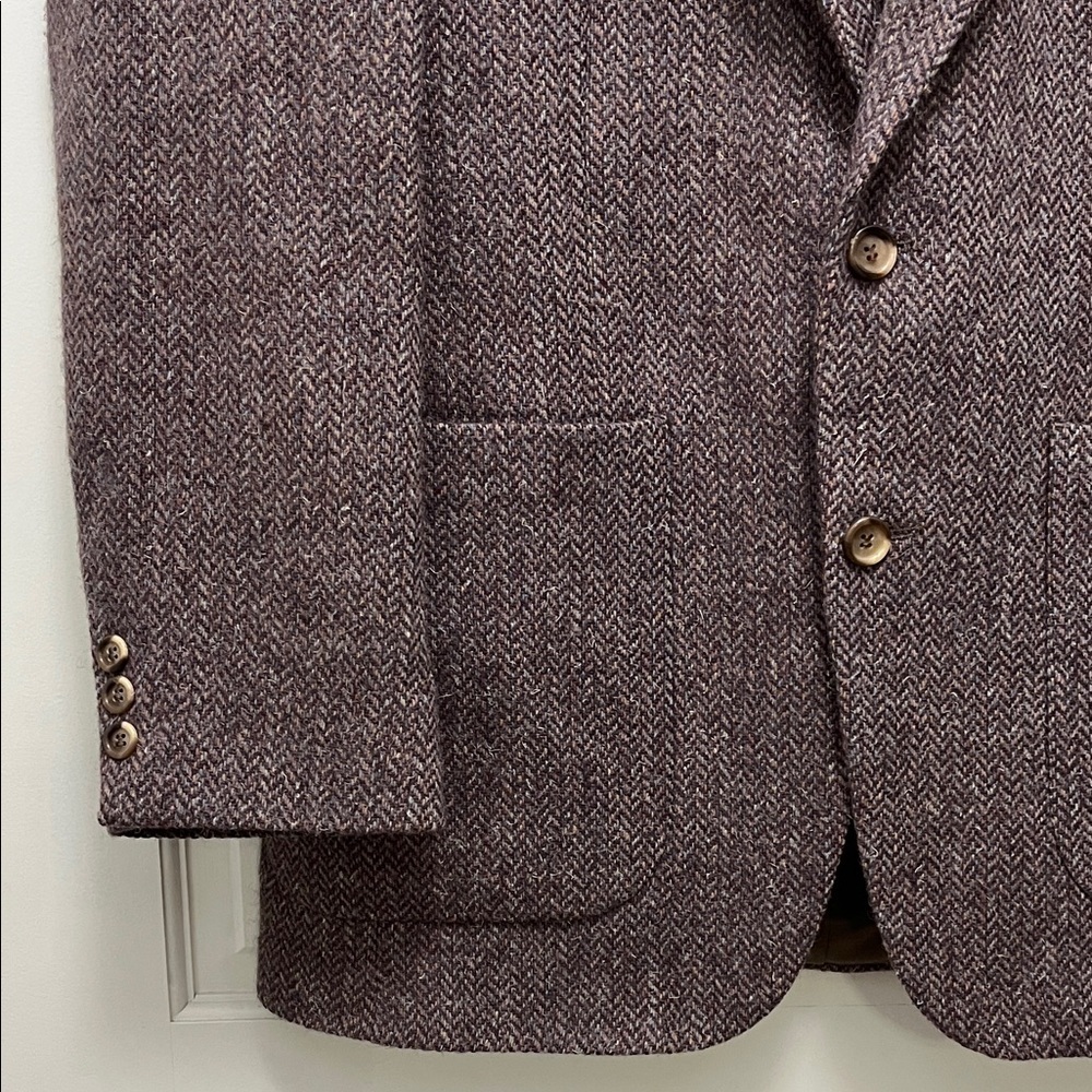 Vintage Dayton's Daniel Hechter Brown Wool Herringbone Blazer - Size Large - Picture 5 of 16
